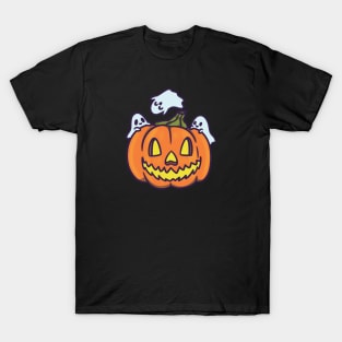 Jack O' Lantern and Cute Little Ghosts T-Shirt